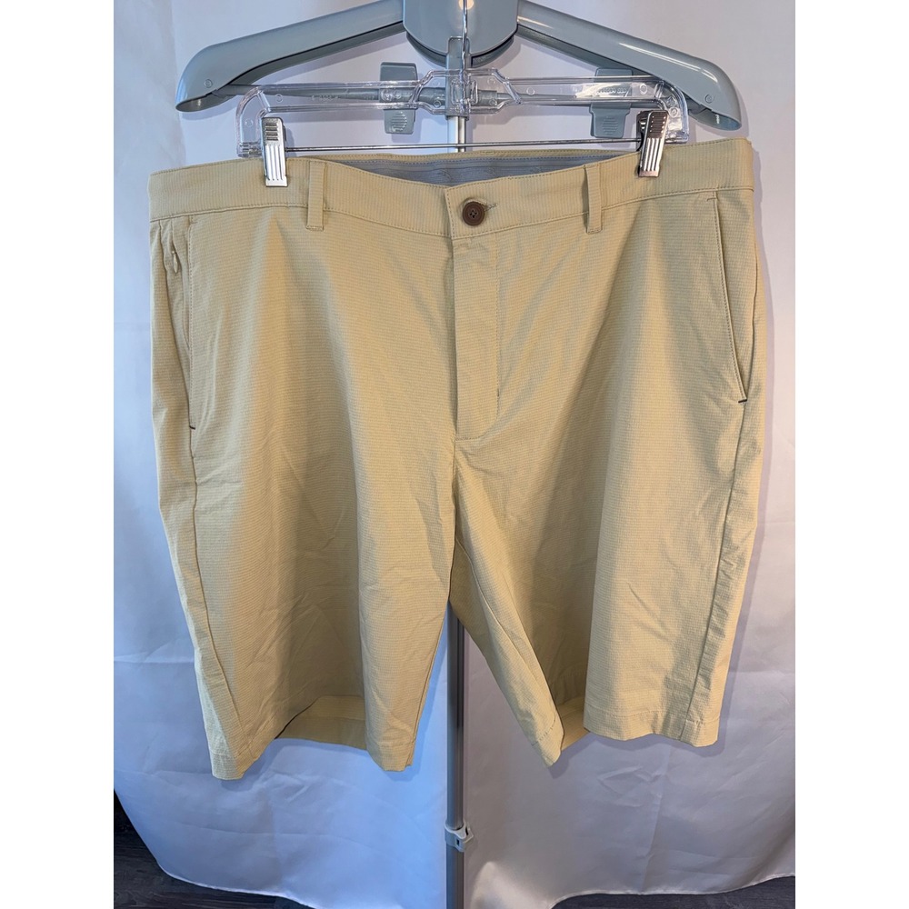 Tommy Bahama Boracay Khaki Tan Ripstop Shorts Mens 40 Flat Front Marlin Logo